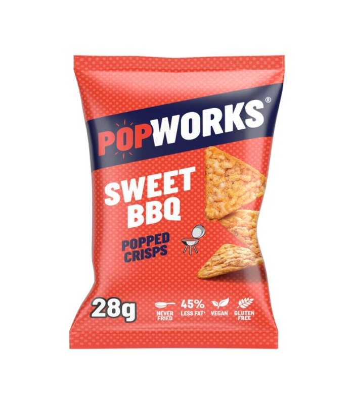 Popworks Sweet Bbq Flavour Popped Crisps 28g – Global Brand Supplies